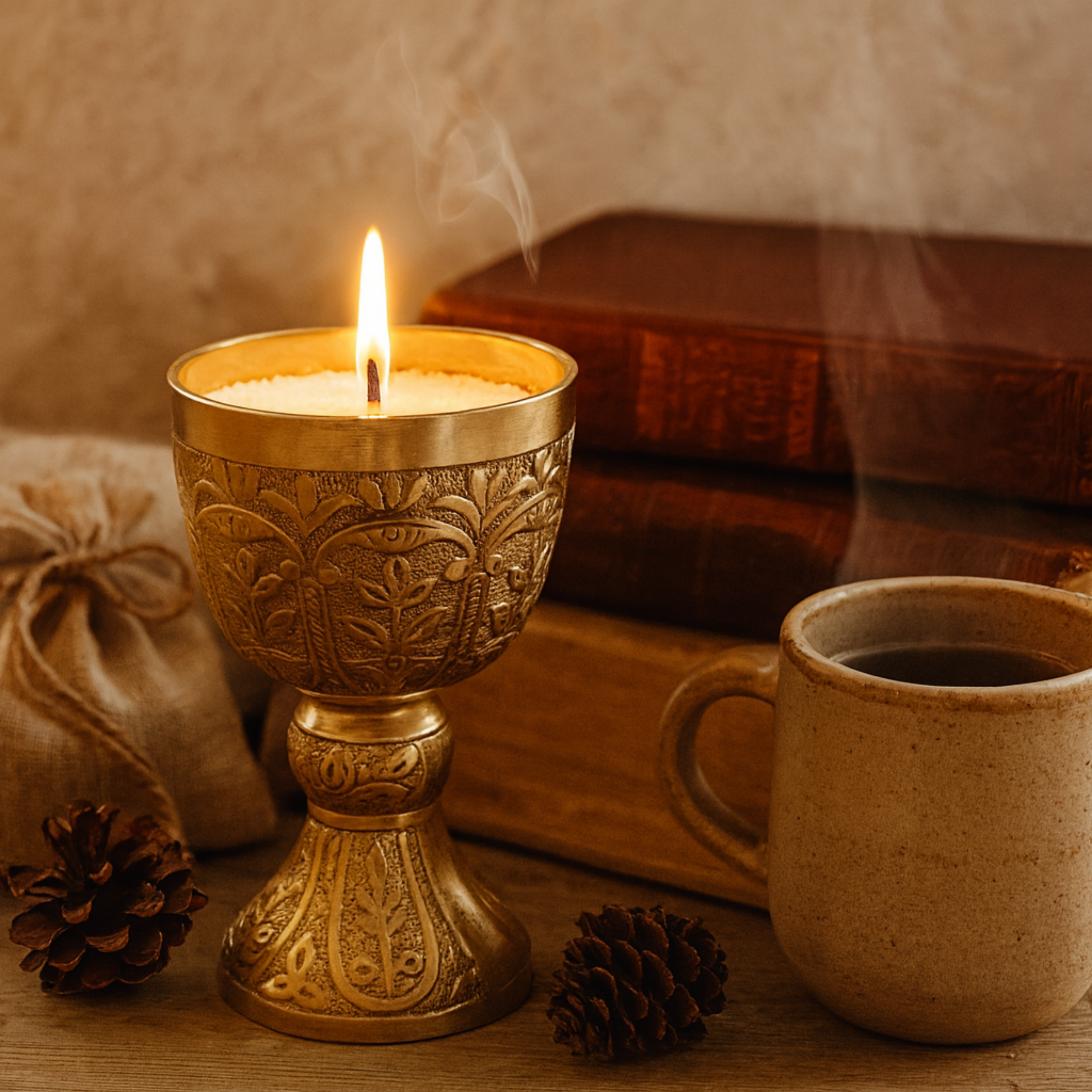Pearled Candle - White, Unscented
