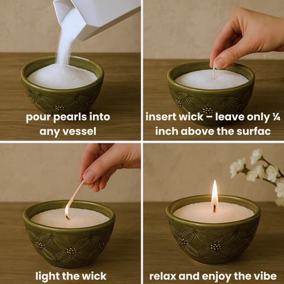 Pearled Candle - White, Unscented 2.2 lb Bag