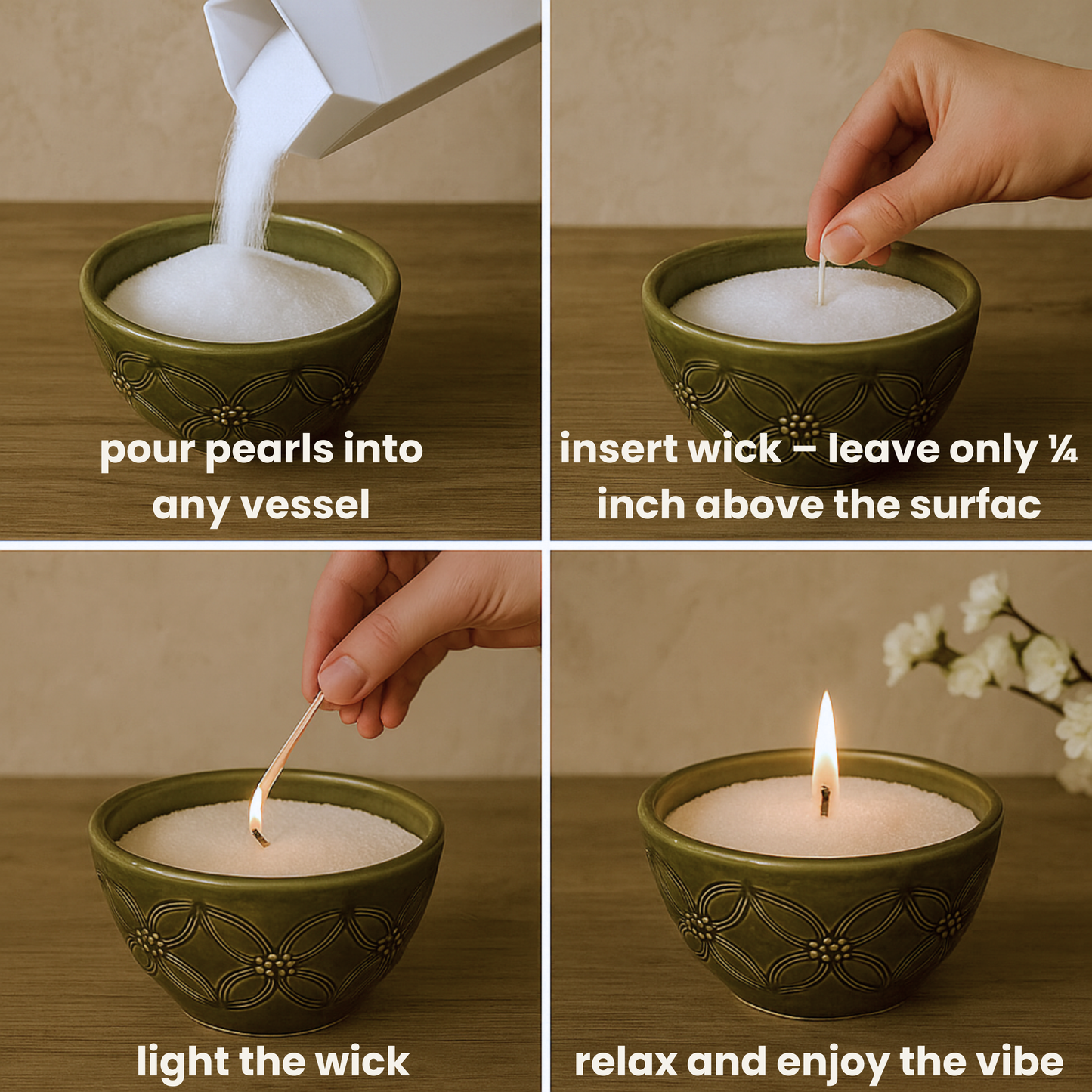 Pearled Candle - White, Unscented 2.2 lb Bag