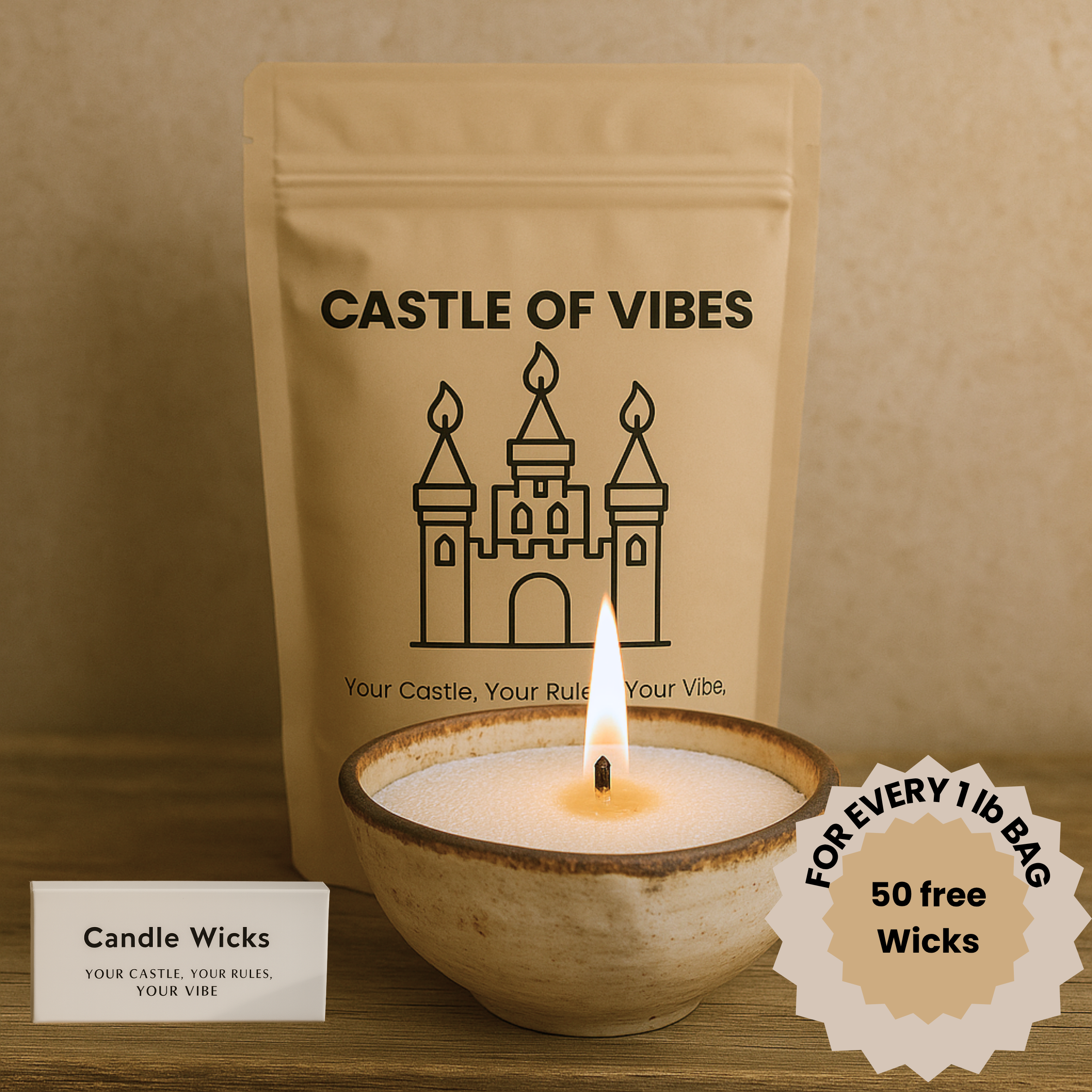 Pearled Candle - White, Unscented
